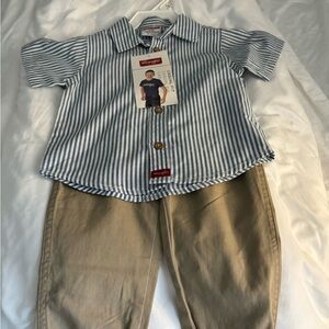 Wrangler Blue & White Striped Short-Sleeve Shirt! Brand New With Tags!